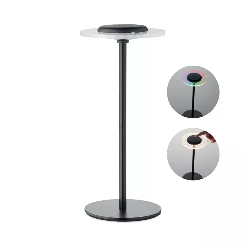 Lampka stołowa LED RGB metalowa z akumulatorem LOUNGE - Czarny (MO2950-03)