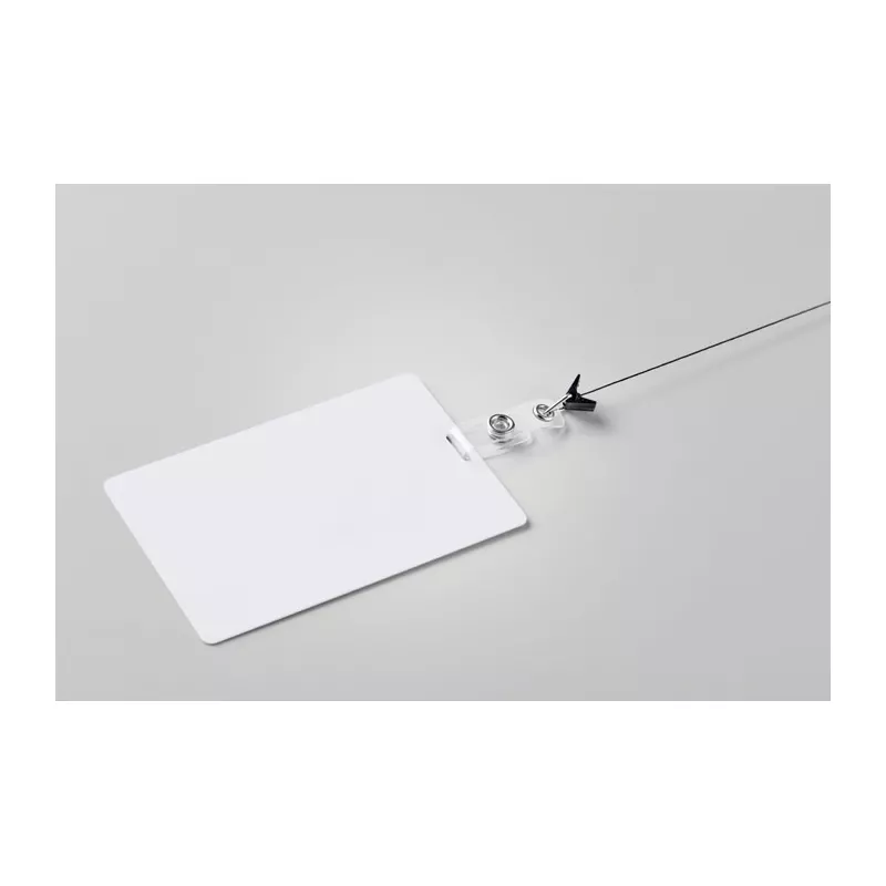 Identyfikator z PVC do smyczy 120x80 mm BADLARGE - Bialy (MO2974-06)
