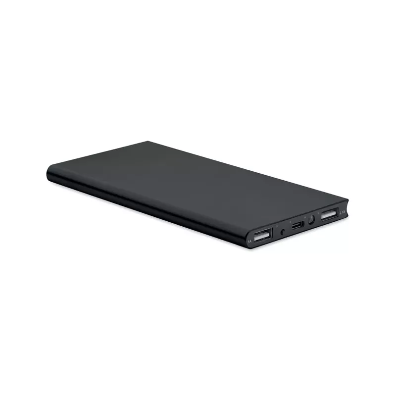 Powerbank 8000 mAh aluminiowy POWERFLAT8C - Czarny (MO2340-03)
