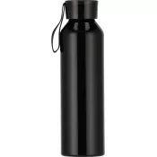 czarny - Butelka z aluminium z recyklingu CORK 600 ml