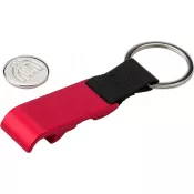 czerwony - Brelok do kluczy, otwieracz do butelek i żeton do wózka na zakupy