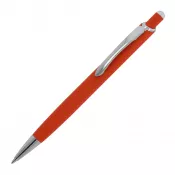 pomarańczowy - Długopis metalowy gumowany z touch penem Monaco