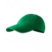 Zieleń trawy - Reklamiowa czapka z daszkiem Malfini SANDWICH 6P 306