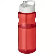 Biały-Czerwony - Bidon H2O Base® o pojemności 650 ml z wieczkiem z słomką