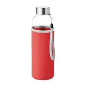 Butelka szklana 500 ml w neoprenowym etui UTAH GLASS Czerwony