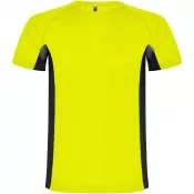 Czarny-Fluor Yellow - Shanghai sportowa koszulka dziecięca z krótkim rękawem