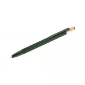 zielony - Długopis z recyklingowanego aluminium z  wykończeniem soft touch ALPEN