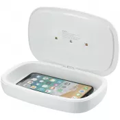 Biały - Capsule Sterylizator UV do smartfonów z bezprzewodową ładowarką indukcyjną 5 W