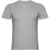 Marl Grey - Samoyedo koszulka męska z krótkim rękawem i dekoltem w serek