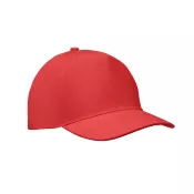 Czapka z daszkiem 5-panelowa z bawełny 180 g/m² SUNNY Czerwony