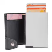 czarno / srebrny - Etui na karty RFID z portfelem