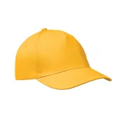 Czapka z daszkiem 5-panelowa z bawełny 160 g/m² BUZZ Zólty