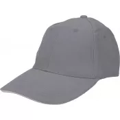 szary - Czapka z daszkiem bawełniana 6 paneli, 260 g/m² CURTIS