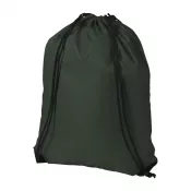 Leśny zielony - Plecak na sznurkach poliestrowy Oriole Premium, 33 x 44 cm