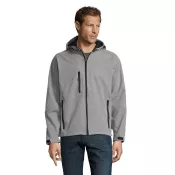 Softshell męski z kapturem 340 g/m² Sol's REPLAY MEN Szary Melanż