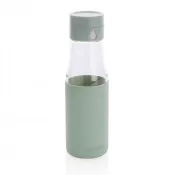zielony - Szklana butelka 650 ml Ukiyo, monitorująca ilość wypitej wody