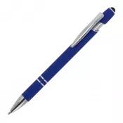 niebieski - Długopis metalowy gumowany Paris