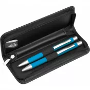 jasnoniebieski - Zestaw piśmienny długopis i ołówek automatyczny soft touch UPPSALA