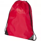 Czerwony - Plecak na sznurkach poliestrowy Oriole Premium, 33 x 44 cm