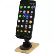 Czarny - Alfirk składany stojak na telefon z tworzyw sztucznych pochodzących z recyklingu z elementami bambusowymi