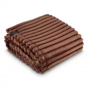 ciemnobrązowy - Koc polarowy Sagaform Esther z recyklingu 130 x 170 cm