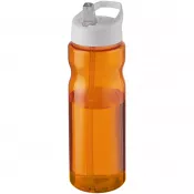 Biały-Pomarańczowy - Bidon H2O Base® o pojemności 650 ml z wieczkiem z słomką