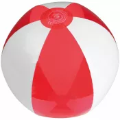 czerwony - Dmuchana piłka plażowa transparentna średnica 26 cm