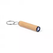 drewno - Bambusowy brelok do kluczy, lampka LED