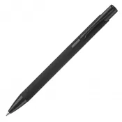 czarno / czarny - Długopis meatlowy gumowany Alicante