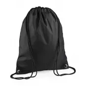 Black - Reklamowy plecak na sznurkach  poliestrowy BagBase BG10, 34 x 45 cm