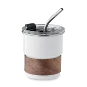 Kubek stalowy ze słomką 260 ml MATE Bialy