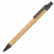 czarny - Długopis bambusowy Halle