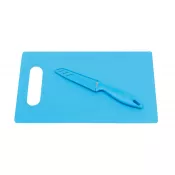 niebieski - Deska do krojenia z nożem SUNNY