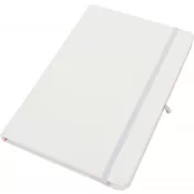 biały - Notatnik A5 w linie z materiałów z recyklingu LORENA