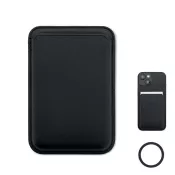 Etui magnetyczne na 3 karty z PU z pierścieniem KARTA