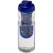 Niebieski-Przezroczysty - Bidon H2O Base® z wieczkiem na zacisk o pojemności 650 ml zmożliwością przyrządzania wody smakowej