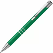 zielony - Długopis metalowy z 3 srebrnymi ringami