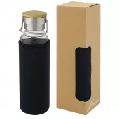 Czarny - Szklana butelka Thor 660 ml z neoprenowym pokrowcem