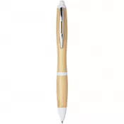 Biały-Piasek pustyni - Bambusowy długopis Nash