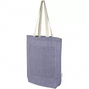 Niebieski melanż - Torba na zakupy o pojemności 9 l bawełna z recyklingu 150 g/m² z kieszenią Pheebs