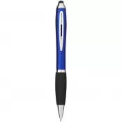 Błękit królewski-Czarny - Długopis z kolorowym stylusem i czarnym uchwytem Nash