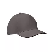 Czapka z daszkiem 5-panelowa z bawełny 180 g/m² SUNNY Kamienny Szary