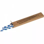 niebieski - Słomki do napojów tekturowe 10 szt. LINA