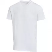 Biały - Balfour organiczna koszulka unisex z krótkim rękawem i dekoltem w serek, wykonana z materiału o gramaturze 200 g/m², z certyf