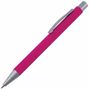 różowy - Metalowy długopis reklamowy ABU DHABI