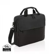 czarny - Torba na laptopa 15,6" AWARE™ Kazu, poliester z recyklingu