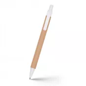 biały - Długopis z kartonu z recyklingu | Nicholas