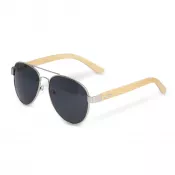 naturalny-t - Okulary przeciwsłoneczne aviator z bambusowymi zausznikami