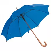 niebieski - Parasol automatyczny z drewnianą rączką, śr. 105 cm