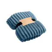 Koc polarowy RPET w paski 130x170 cm 450 g/m² NIEVE Petrol